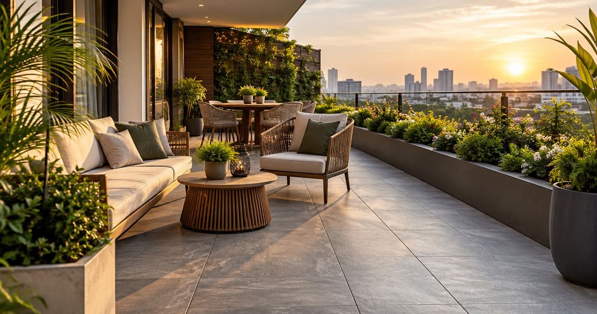 Best outdoor tile designs for Gurgaon terraces and balconies 2026