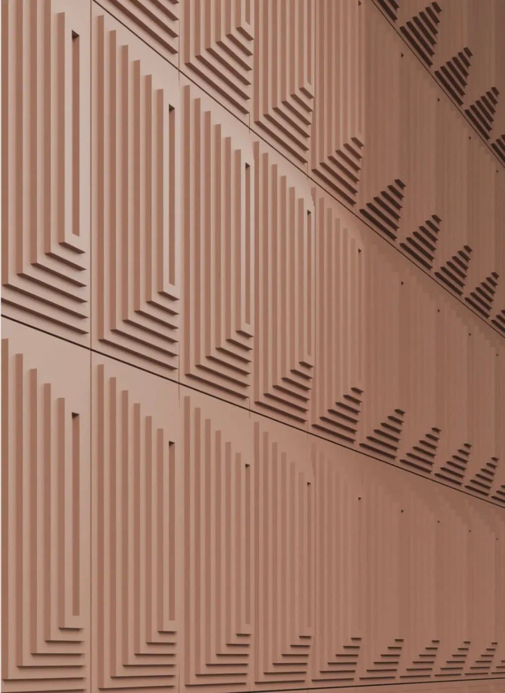 Fluted louver façade panels at project scale